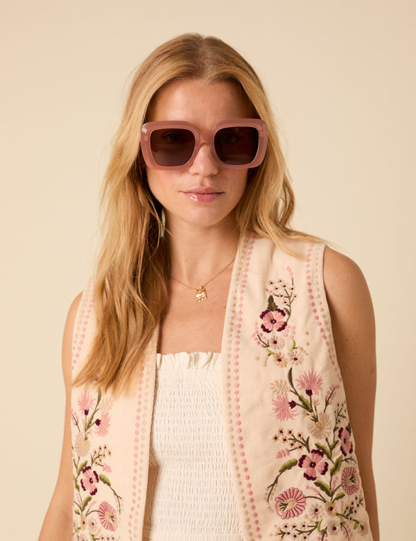 Pink Square Maia Sunglasses