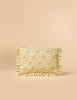 Elizabeth Scarlett Yellow Floral Daisy Embroidered Frill Pouch