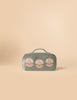 Elizabeth Scarlett Green Shell Embroidered Open Flat Make Up Bag