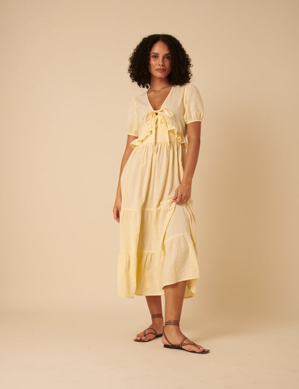 Butter Yellow Katie Midi Dress