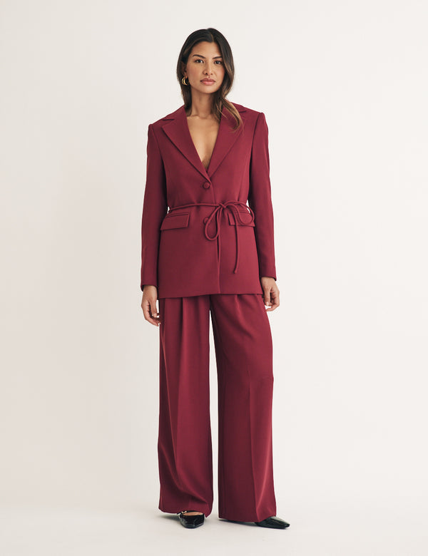 Burgundy Tailored Blazer
