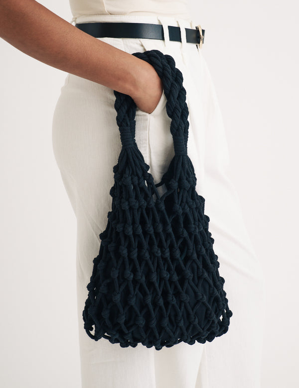 Black Macrame Mini Bag