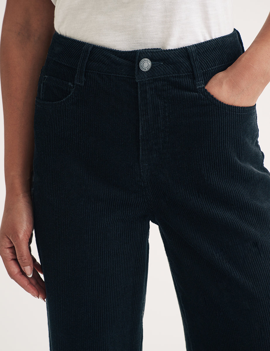 Black Cord Wide Leg Trousers